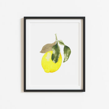 Amalfi Lemon Gold Leaf Watercolour Print, 2 of 6