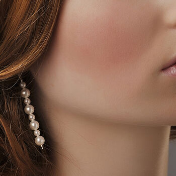 Swarovski Pearl Long Wedding Earrings, 2 of 3