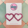Large Sparkly Heart Earrings, thumbnail 1 of 12