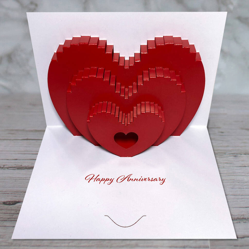 Anniversary Heart Pop Up Card, 1 of 2