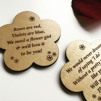 Will You Be My Flower Girl Wooden Flower, 3 of 5