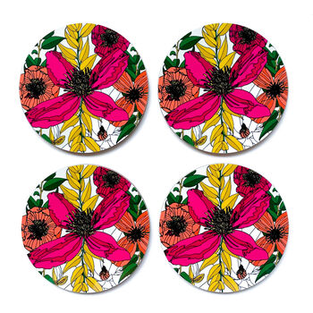 Vivid Garden Blooms Pot Stand And Coaster Set, 7 of 9