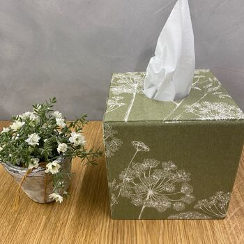 Wooden Tissue Box Cover Olive Parsley, 2 of 3