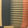 Combed Stripe Cushion, Vanilla, Straw + Charcoal, thumbnail 4 of 6