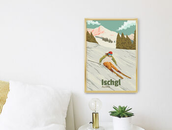 Ischgl Ski Resort Austria Travel Poster Art Ptint, 3 of 8