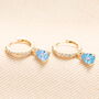 Birthstone Crystal Huggie Hoop Earrings In Gold, thumbnail 4 of 12