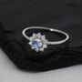 Genuine Moonstone Halo Ring In Sterling Silver, thumbnail 6 of 11