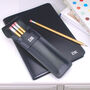 Monogram Leather A5 Notebook And Pencil Case Set, thumbnail 2 of 9