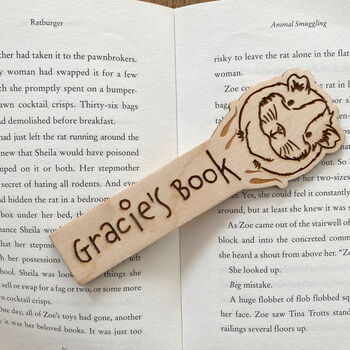 Personalised Wooden Guinea Pig Bookmark For Kids, 2 of 3