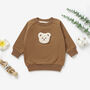 Teddy Bear Organic Cotton Baby Sweatshirt Sweater Top, thumbnail 4 of 5