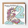 1st,2nd,3rd,4th,5th Unicorn Birthday Card, thumbnail 2 of 7