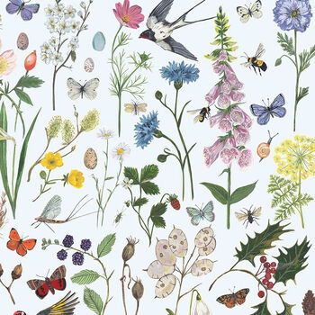 British Wildlife And Florals Through The Seasons Print, 3 of 4