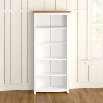 White Five Shelf Tall Bookcase, 5 of 6