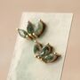 Moss Agate Lotus Studs, thumbnail 2 of 7