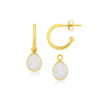 Manhattan Gold Plated And Moonstone Gemstone Earrings, 4 of 5