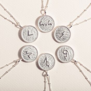 Inspire Recycled Silver Shorthand Coin Necklace, 7 of 8