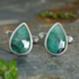 Seven.5ct Natural Emerald Cufflinks In Sterling Silver, thumbnail 1 of 2