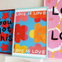 'Love Is Love No3' Floral Pop Art Print, thumbnail 3 of 4
