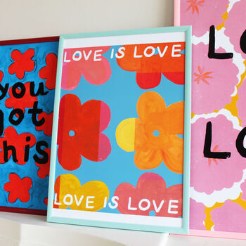 'Love Is Love No3' Floral Pop Art Print, 3 of 4