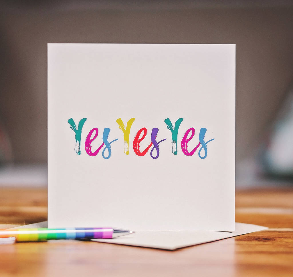 Yes Yes Yes Congratulations Card By Equipp | notonthehighstreet.com