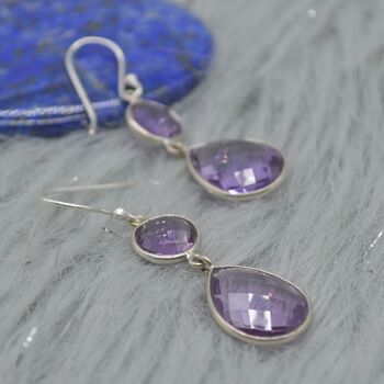 Amethyst 925 Silver Earrings: February Birthstone, 2 of 9