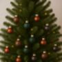 Mini Amber Green Grey Glass Christmas Baubles Set Of 25, thumbnail 1 of 6