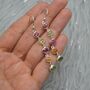 Mixed Tourmaline Sterling Silver Dangle Earrings, thumbnail 1 of 12