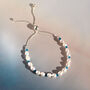 Sterling Silver Pearl And Birthstone Sliding Bracelet, thumbnail 1 of 9