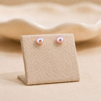 5mm Sterling Silver Pink Pearl Stud Earrings, 3 of 9