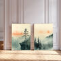 Japanese Style Set Of Two Landscape Mountain Art Prints, thumbnail 2 of 4