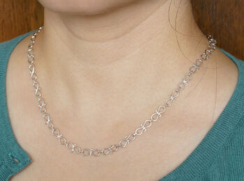 Scroll Link Chain Necklace In Sterling Silver, 2 of 2