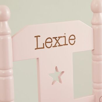 Personalised Pink Star Children's Rocking Chair, 2 of 2