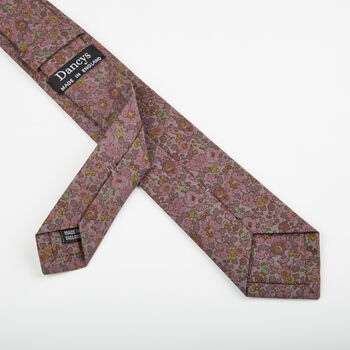 Dancys Mens Purple Floral Slim Style Tie, 9 of 10