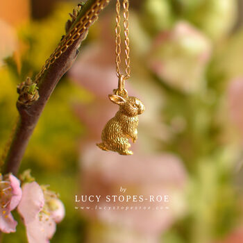 Solid 18ct Gold Standing Rabbit Pendant, 4 of 5