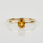14ct Gold Birthstone Citrine 14ct Gold Ring, thumbnail 2 of 3