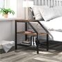 Narrow Side Table Bedside Table With Storage Shelves, thumbnail 2 of 7