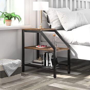 Narrow Side Table Bedside Table With Storage Shelves, 2 of 7