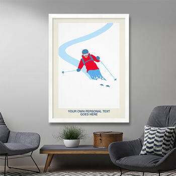 Personalised Powder Skiing Art Poster, 2 of 6