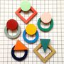 Contemporary Geometric Stud Earrings, thumbnail 1 of 5