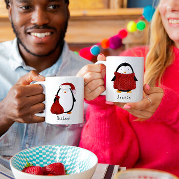 Personalised Family Penguin Christmas Mug, 2 of 9