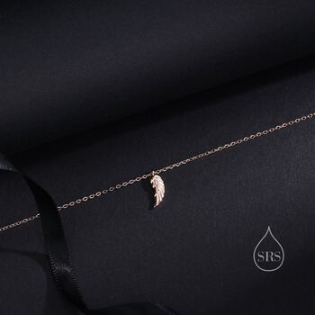 Tiny And Delicate Angel Wing Pendant Necklace, 7 of 11