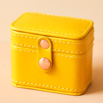 Petite Travel Ring Box In Mustard, 2 of 3