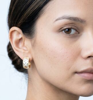 Kinmokusei Floral Beaded Hoop Earrings, 2 of 5