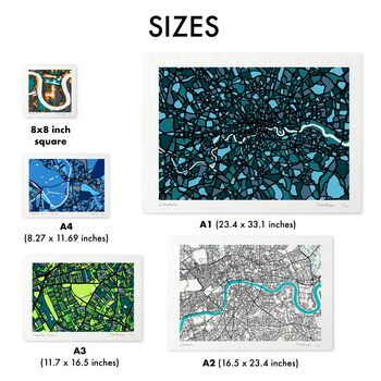 Personalised London Map Art Print Choose Your London Area 30 Locations Available, 9 of 12