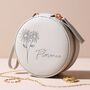 Personalised Birth Flower Round Travel Jewellery Case, thumbnail 2 of 12