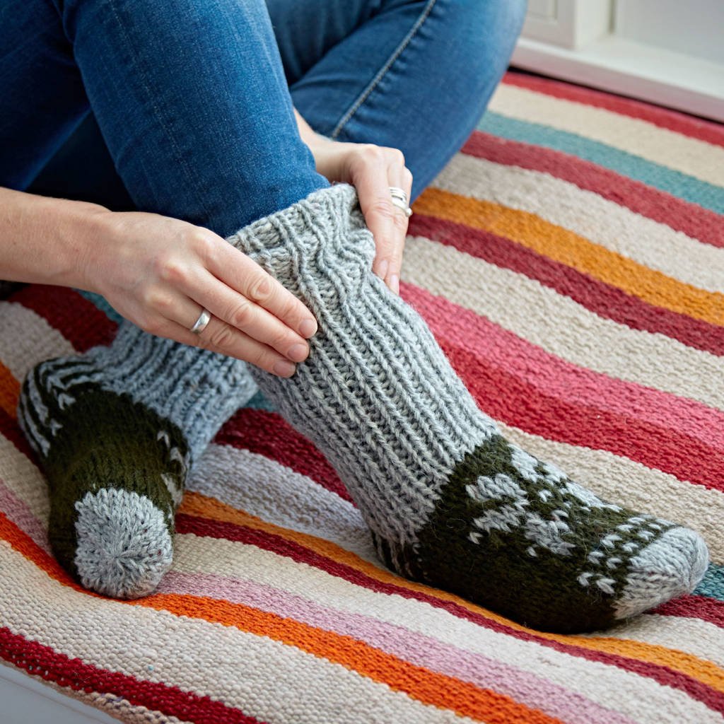Handmade Nordic Woollen Slipper Socks By Paper High ...