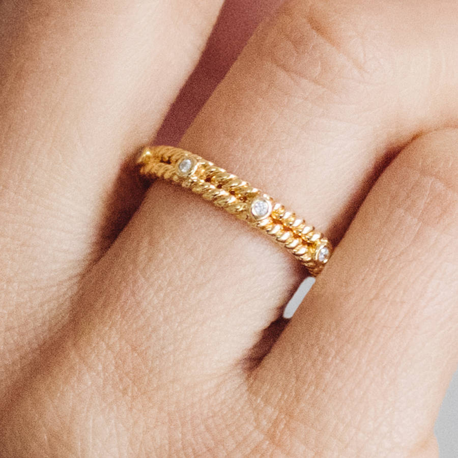 Braided Ethical Fairtrade Diamond Wedding Ring, 1 of 7