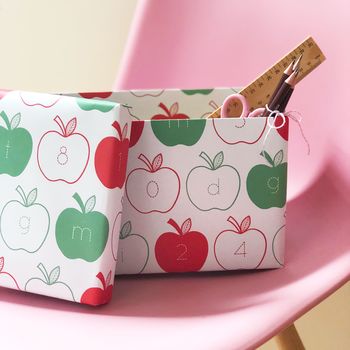 Apple Letters And Numbers Wrapping Paper Set, 7 of 10