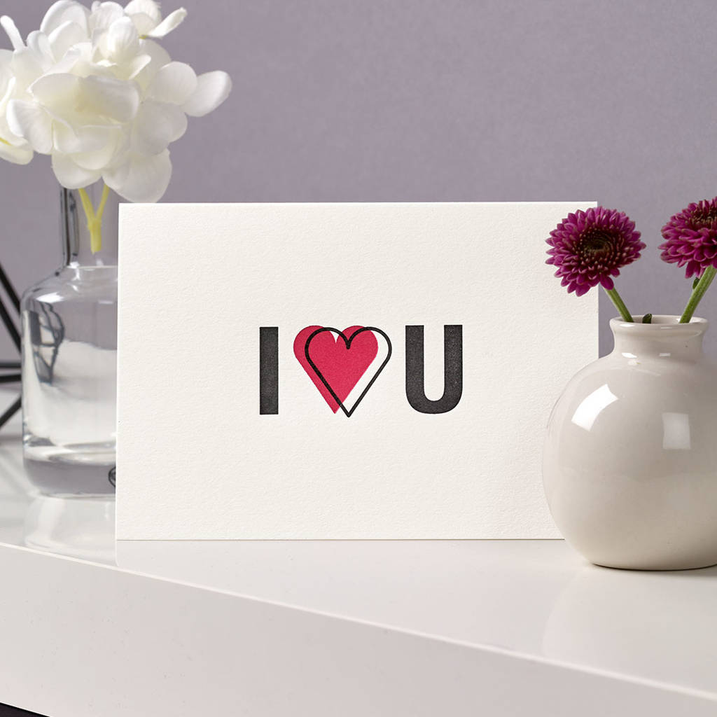 'I Love You' Letterpress Card, 1 of 3