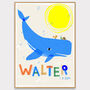 Whale Personalised Name Print, thumbnail 1 of 12